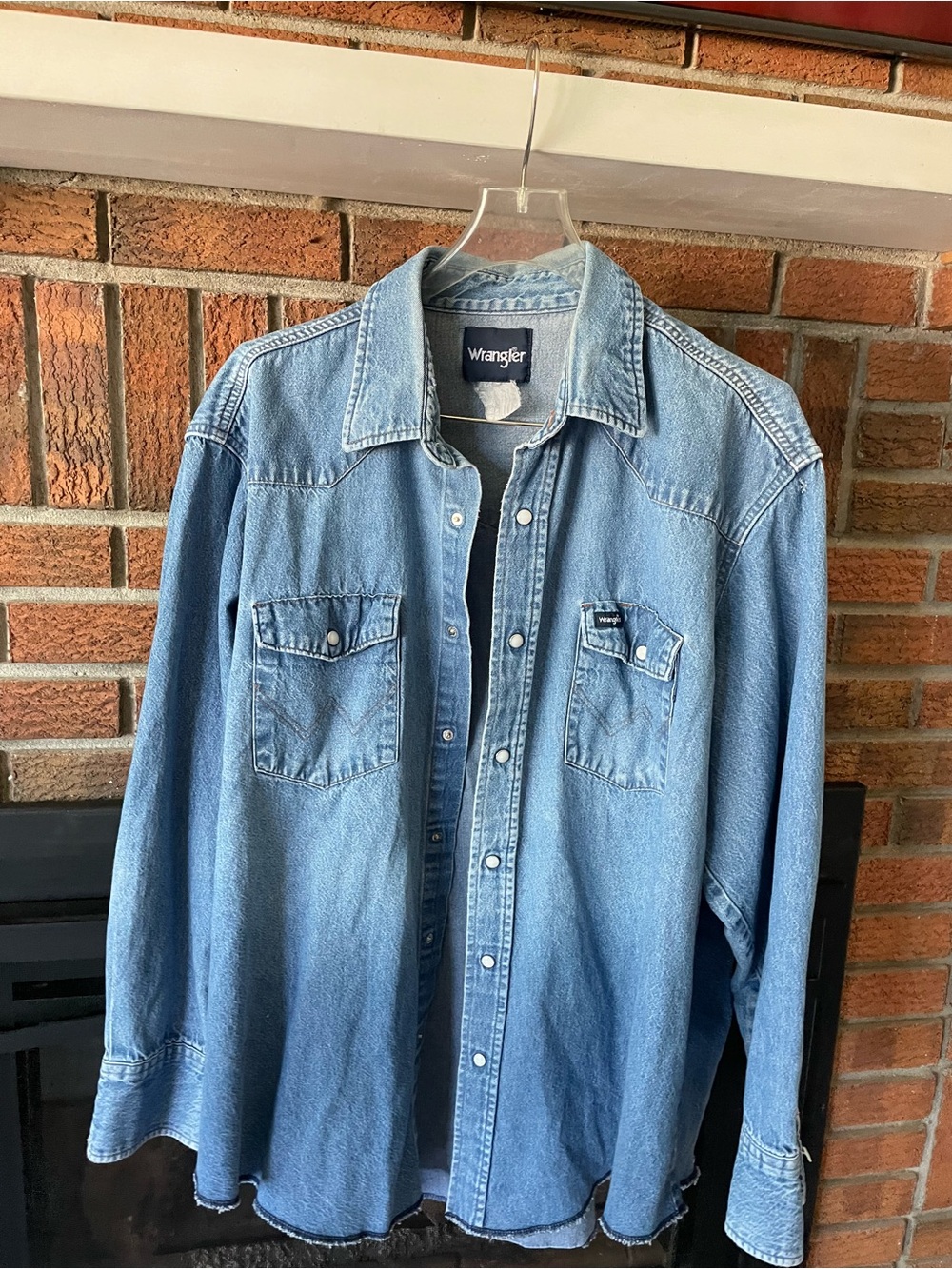 Vintage Wrangler Denim Shirt Jacket with Snap Front - Picture 2 of 7